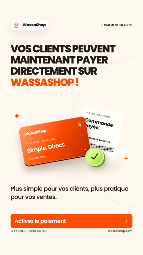 Story Wassa Shop : paiement direct